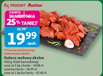 Gulasz wołowy ekstra Auchan promocja w Auchan