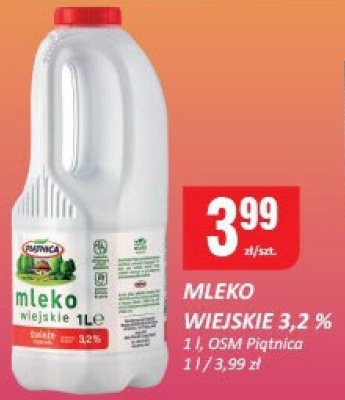 Mleko wiejskie 3,2% OSM Piątnica promocja w Chorten