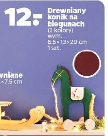 Konik na biegunach drewniany 6.5 x 13 x 20 cm promocja