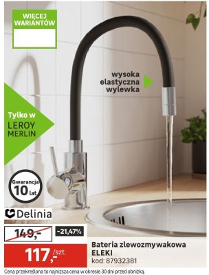 Bateria zlewozmywakowa ELEKI promocja w Leroy Merlin