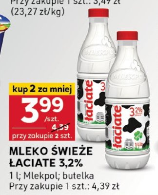 Mleko świeże Łaciate 3,2% promocja w Stokrotka