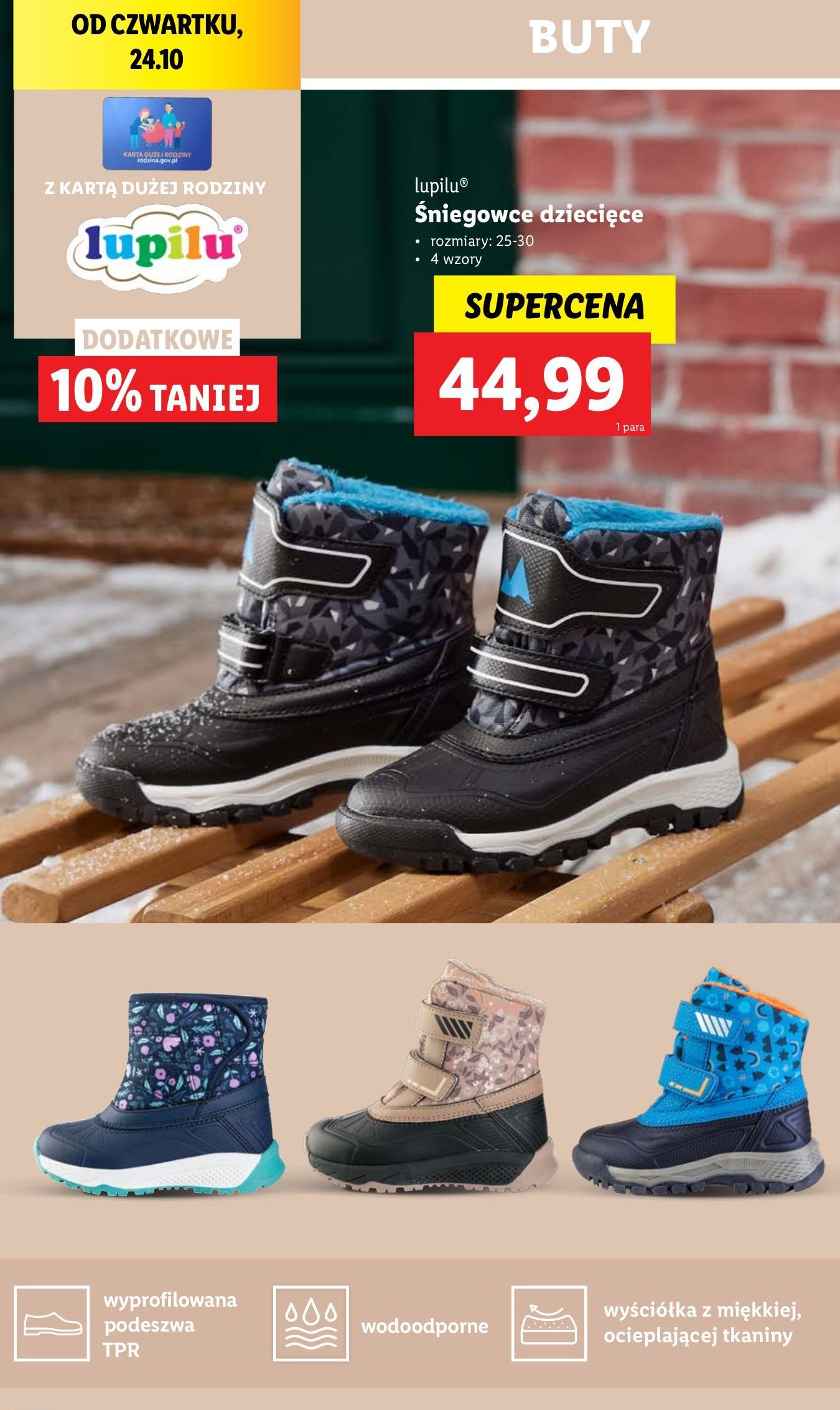 Śniegowce dziecięce 25-30 Lupilu promocja w Lidl