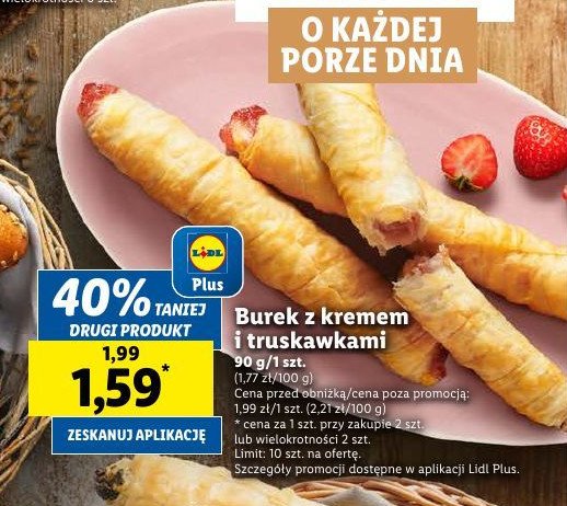 Burek z kremem truskawkowym promocja