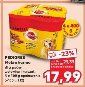 Karma junior z kurczakiem i ryżem + wołowiną i ryżem Pedigree promocja