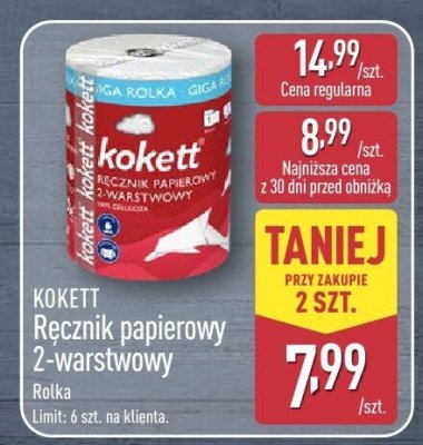 Ręcznik papierowy 2-warstwowy KOKETT promocja w Aldi