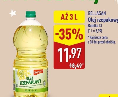 Olej rzepakowy 3 l promocja w Aldi