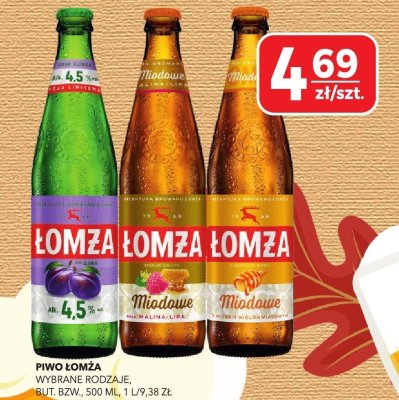 Piwo Łomza różne rodzaje But. Bzw. 500 ml promocja w Top Market