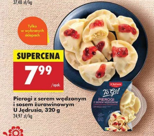 Pierogi z sereem wędzonym i sosem żurawinowym U jędrusia promocja