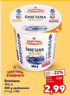 Śmietana 18% tł. promocja w Kaufland