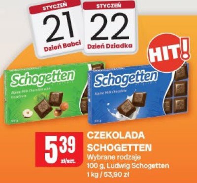 Czekolada Schogetten wybrane rodzaje promocja w Chorten