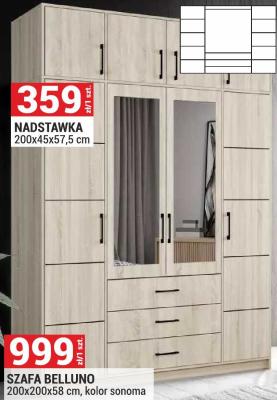Szafa BELLUNO 200x200x58 cm, kolor sonoma promocja w Merkury Market