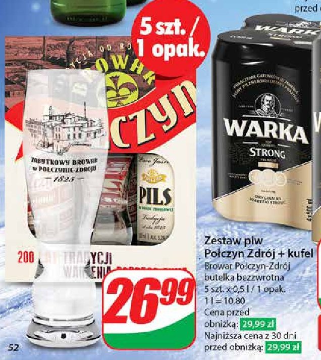 Piwo + kufel Połczyn promocja w Dino