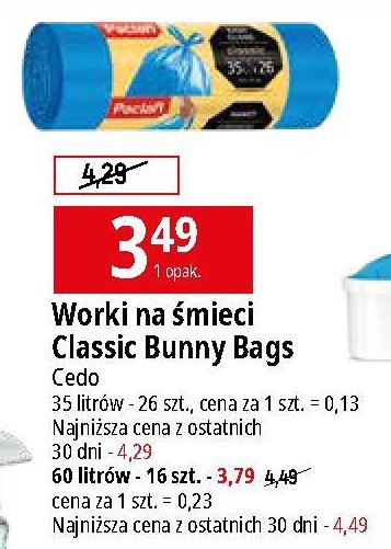 Worki classic z uszami 35 l Paclan promocja