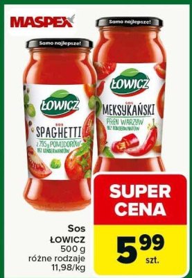 Sos ŁOWICZ różne rodzaje Spaghetti, Meksykański promocja w Carrefour