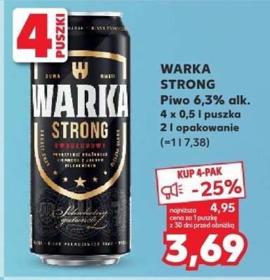 Piwo Warka Strong promocja w Kaufland