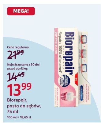 Pasta do zębów Biorepair, 75 ml promocja w Rossmann
