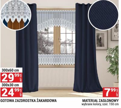 Gotowa zazdrostka żakardowa 300x30 cm Merkury Market promocja w Merkury Market