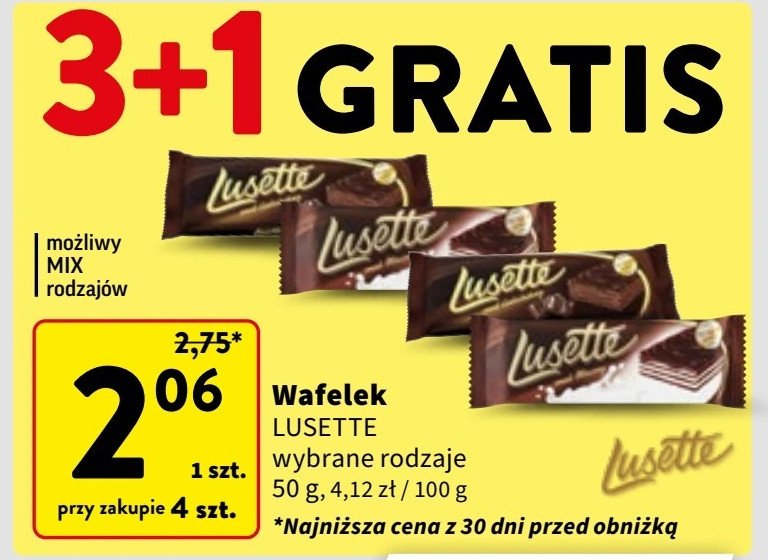 Wafel mleczny Lusette promocja