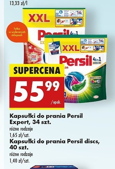 Kapsułki do prania duo-caps color Persil expert promocja w Biedronka