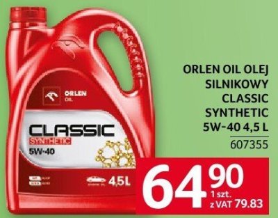 Olej silnikowy Classic Synthetic promocja w Selgros