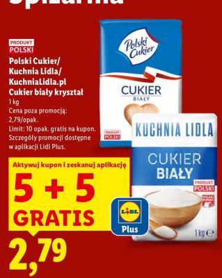 Cukier biały kryształ Polski Cukier/Kuchnia Lidla/KuchniaLidla.pl promocja w Lidl