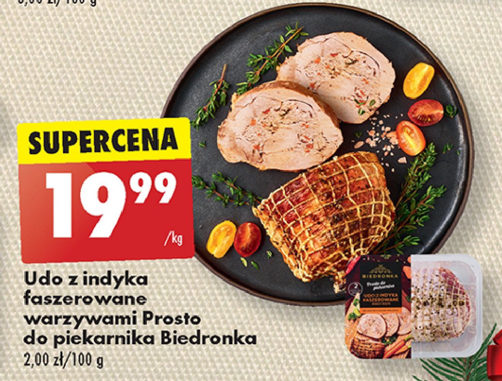Udo z indyka faszerowane z papryk膮 marynowan膮 Biedronka prosto do piekarnika promocja