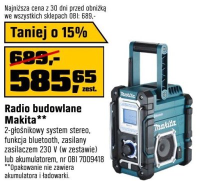 Radio budowlane Makita promocja w OBI
