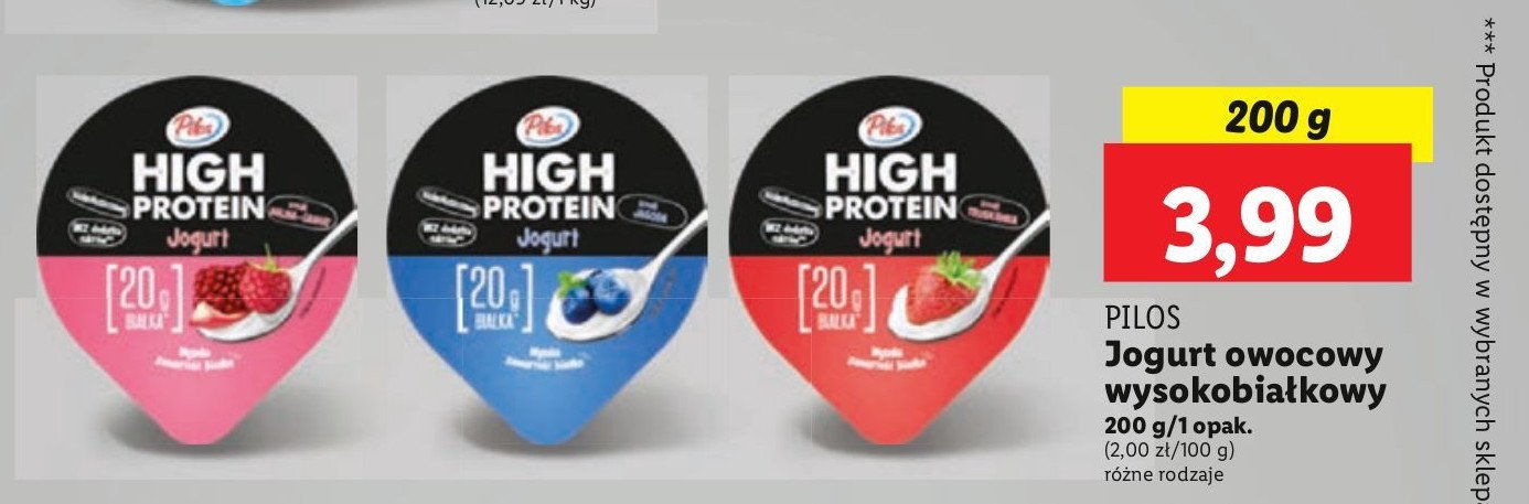 Jogurt truskawkowy PILOS HIGH PROTEIN promocja