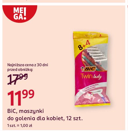 Maszynka do golenia Bic twin lady sensitive promocja w Rossmann