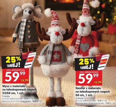 Mysz z materiału na teleskopowych nogach 53/68 cm promocja w Twój Market