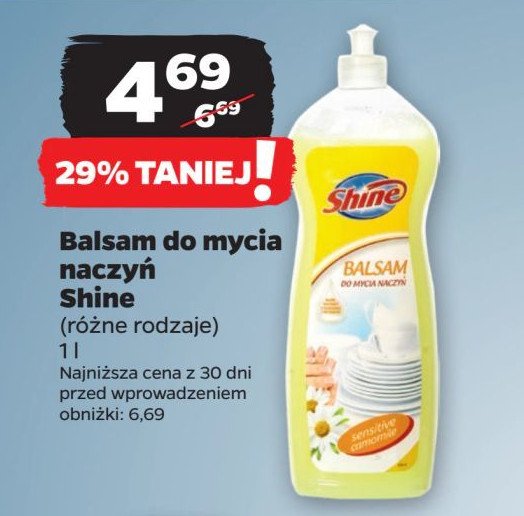 Balsam do mycia naczyń sensitive camomille Shine rapid power clean promocja