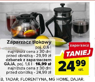 Dzbanek z zaparzaczem gaja 1.6 l promocja
