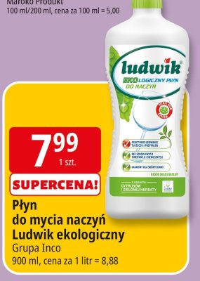 Płyn do czyszczenia naczyń Ludwik ekologiczny Grupa Inco promocja w Leclerc