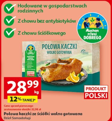 Półowa kaczki ze ściółki wolno gotowana Auchan promocja w Auchan