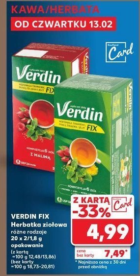 Herbata Verdin fix promocja