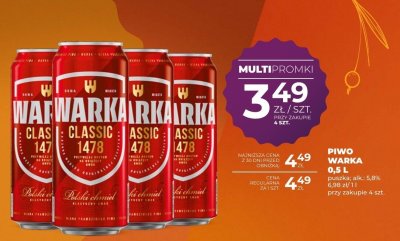 Piwo Warka Classic 0,5 l promocja w Duży Ben