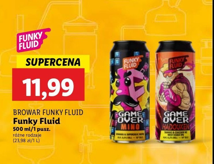 Piwo Browar funky fluid game over mino promocja