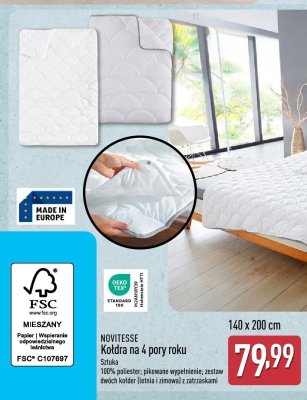 Kołdra na 4 pory roku 140 x 200 cm promocja w Aldi