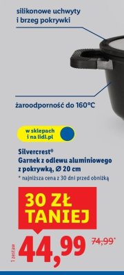 Garnek z odlewu aluminiowego z pokrywką Ø 20 cm promocja w Lidl