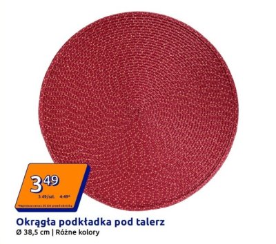 Okrągła podkładka pod talerz Action promocja