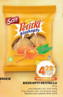 Biszkopty Petitki Lu promocja w Stokrotka