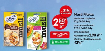 Musli Fitella bananowe, tropikalne promocja w Żabka