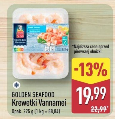 Krewetki Vannamei GOLDEN SEAFOOD promocja w Aldi