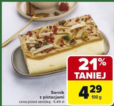 Sernik z pistacjami promocja w Carrefour