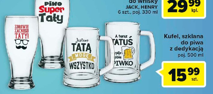 Szklanka z dedykacj膮 dla taty 500 ml promocja