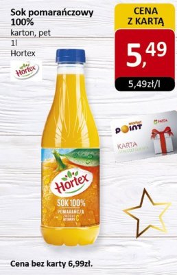 Sok pomarańczowy Hortex promocja w Market Point
