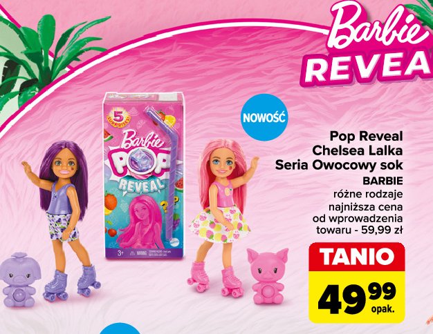 Mini barbieland lalka chelsea owocowy sok promocja w Carrefour