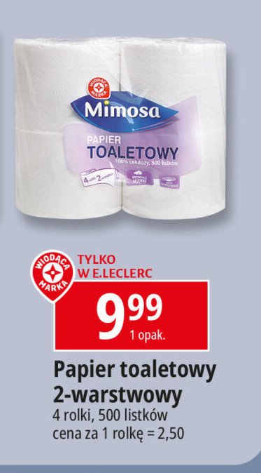 Papier toaletowy biały Wiodąca marka mimosa promocja