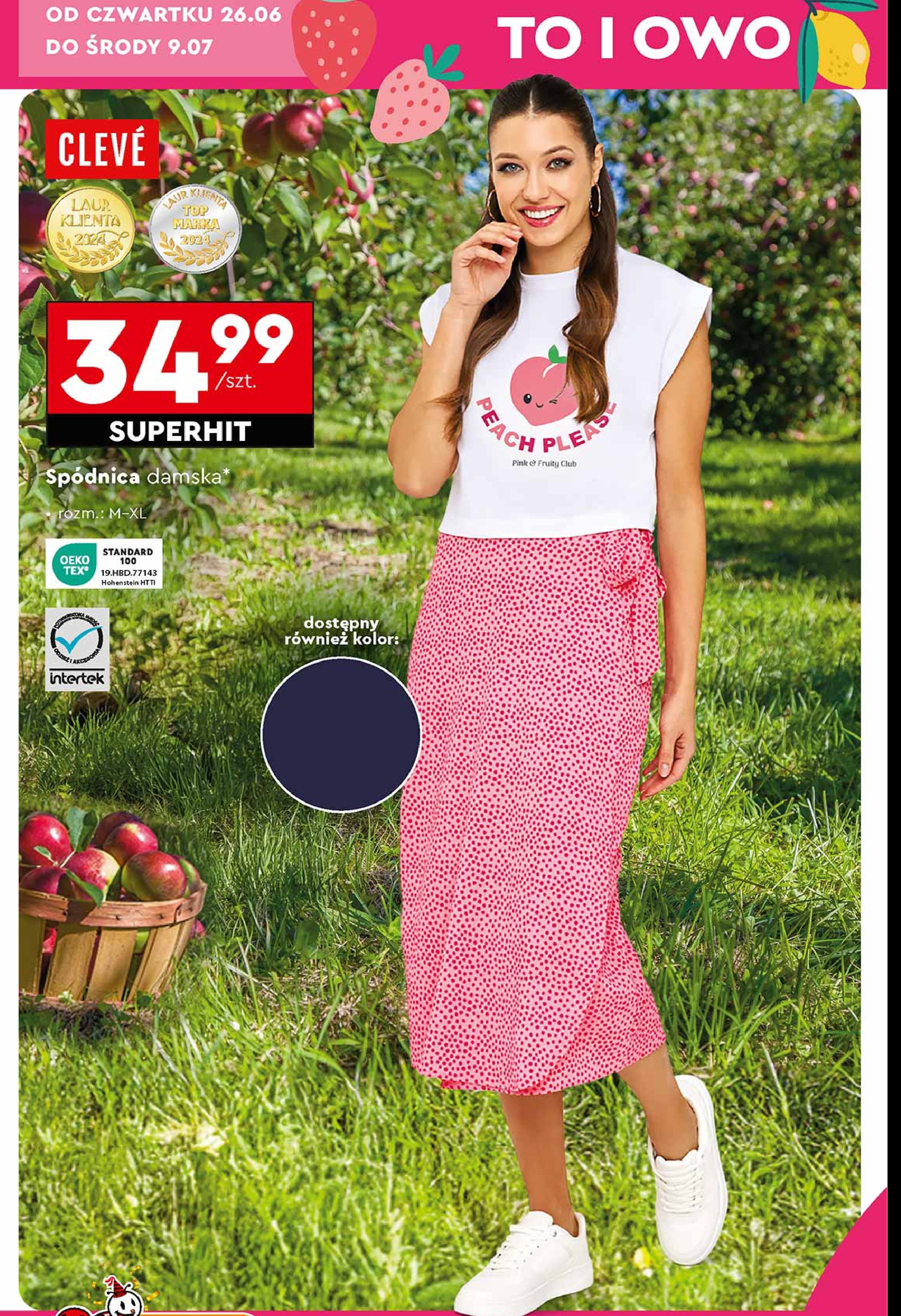 Spódnica damska m-xl Cleve promocja w Biedronka