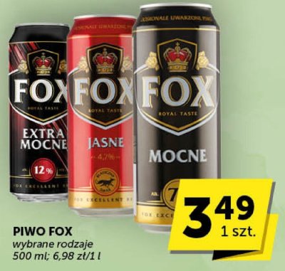 Piwo Fox wybrane rodzaje promocja w ABC